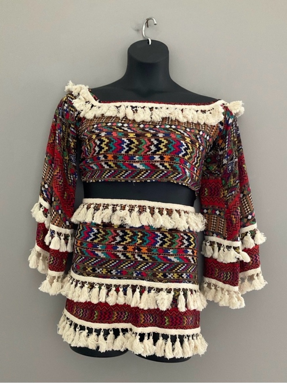 SHEIN, Colorful Tasseled Top & Bottom Set